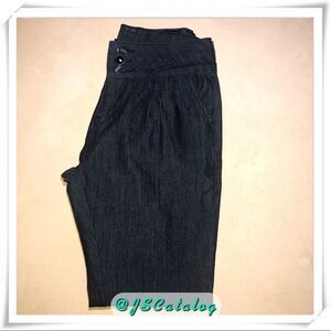 SAWARY Vintage Pleated Front Dark Blue Jeans - 28